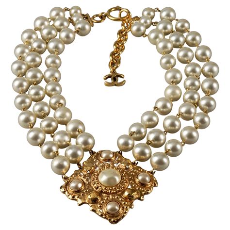 chanel pearls necklace|chanel pearl necklace vintage.